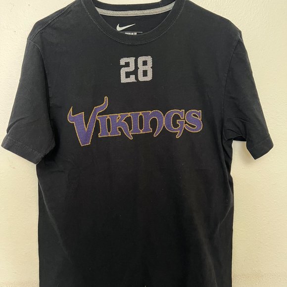 Men's Nike Black Minnesota Vikings Team Peterson 28 Regular Fit T Shirt M - Picture 5 of 10